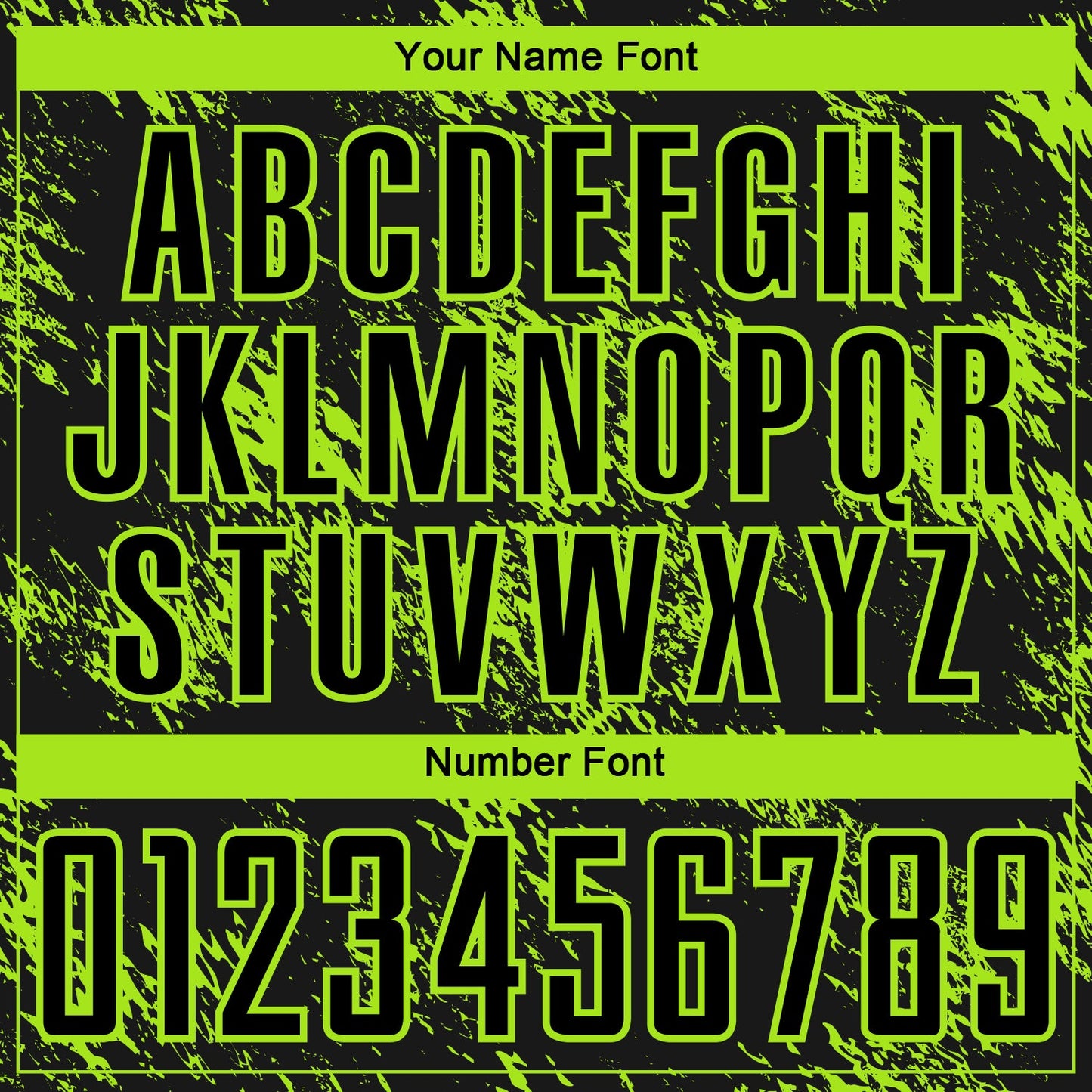 Custom Black Neon Green Abstract Grunge Art Sublimation Soccer Uniform Jersey view 6