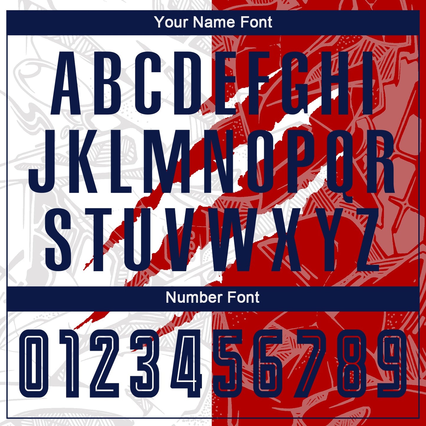 Custom Graffiti Pattern Navy-Red USA Scratch Sublimation Soccer Uniform Jersey view 6