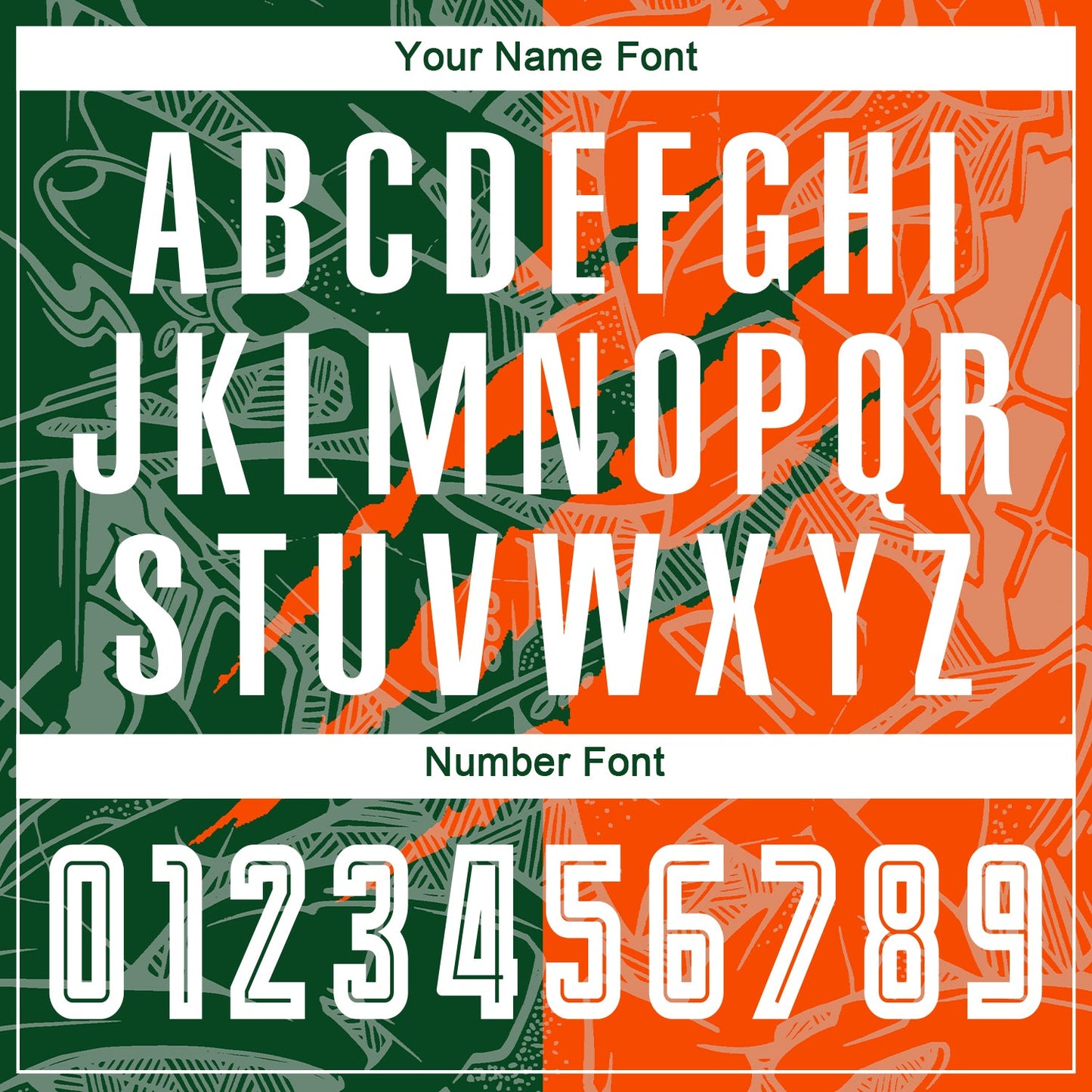 Custom Graffiti Pattern Green-Orange Scratch Sublimation Soccer Uniform Jersey view 6