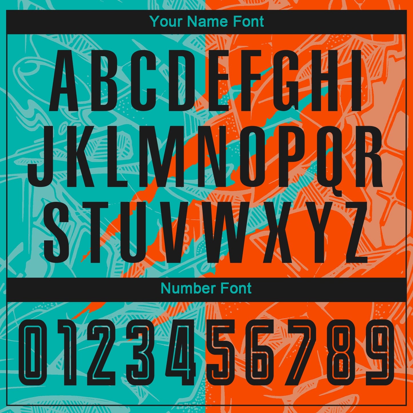 Custom Graffiti Pattern Black Teal-Orange Scratch Sublimation Soccer Uniform Jersey view 6