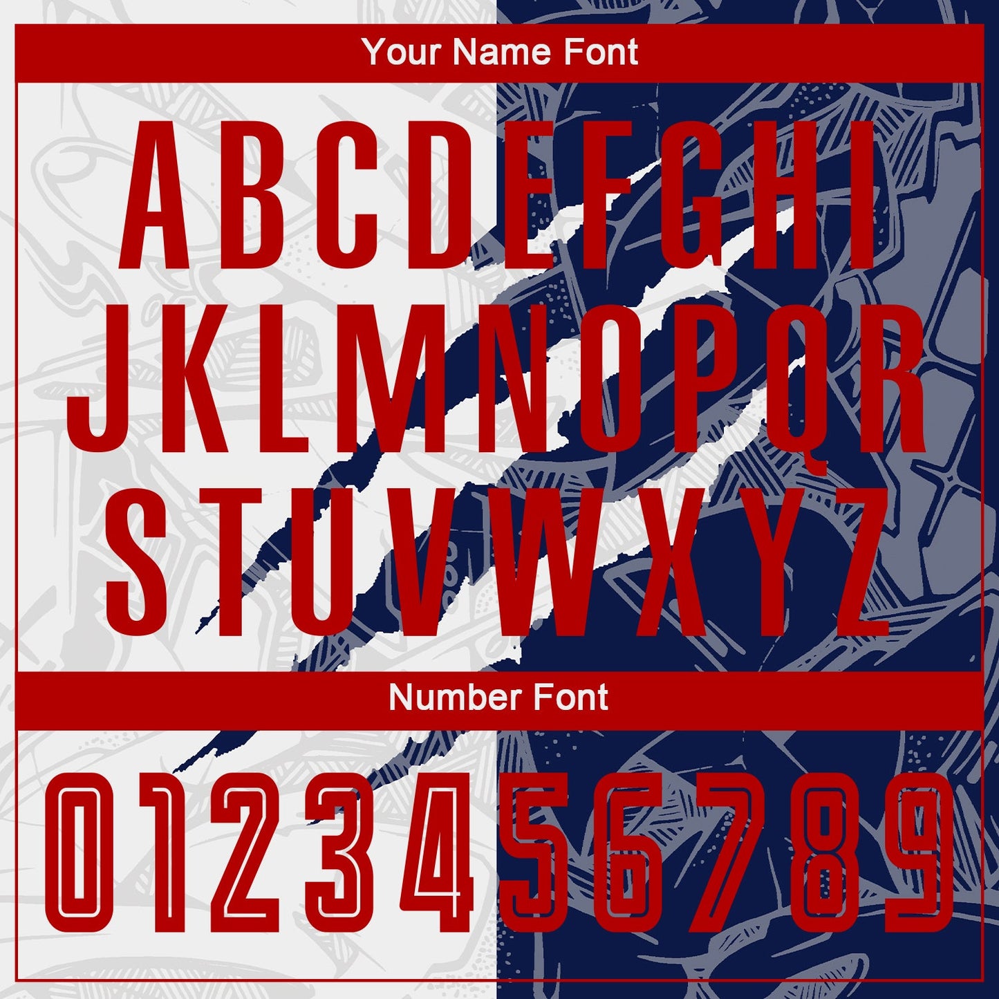 Custom Graffiti Pattern Red-Navy Scratch Sublimation Soccer Uniform Jersey view 6