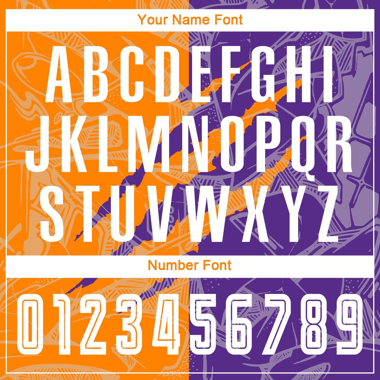 Custom Graffiti Pattern Bay Orange-Purple Scratch Sublimation Soccer Uniform Jersey view 6