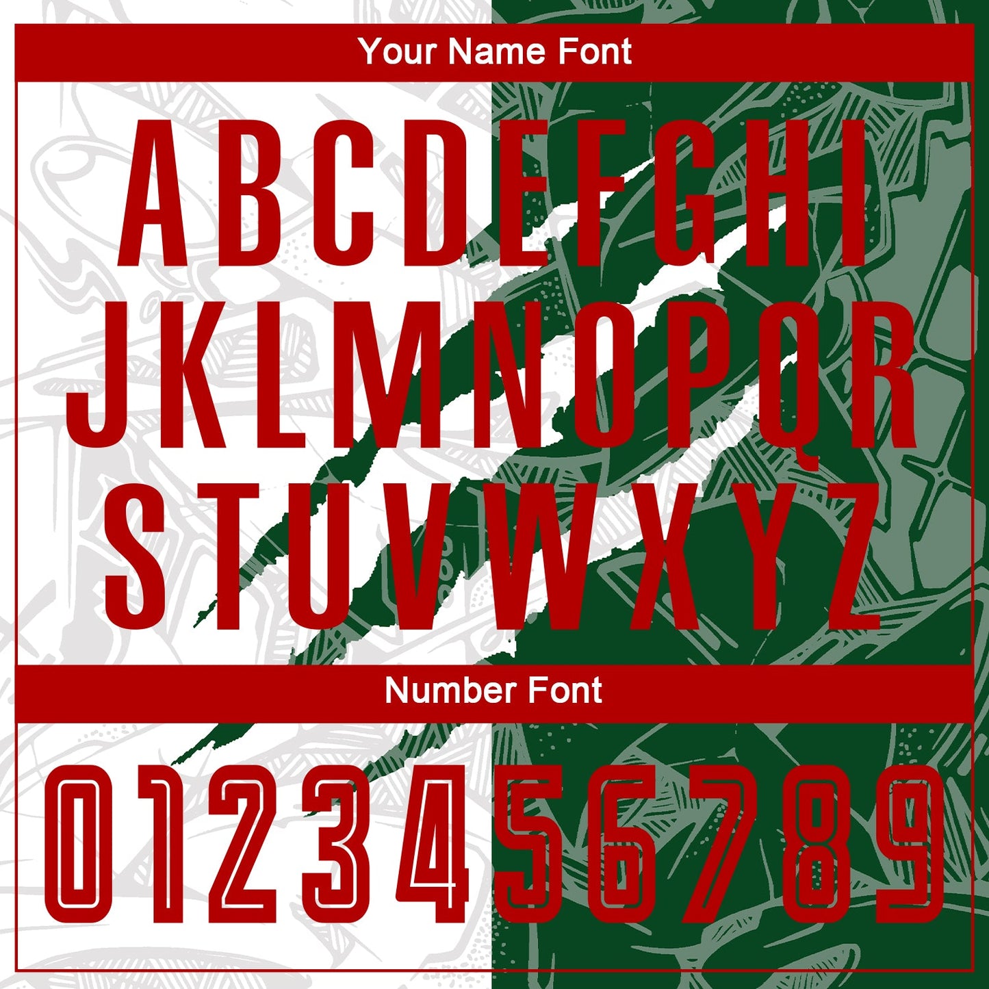 Custom Graffiti Pattern Red-Green Scratch Sublimation Soccer Uniform Jersey view 6