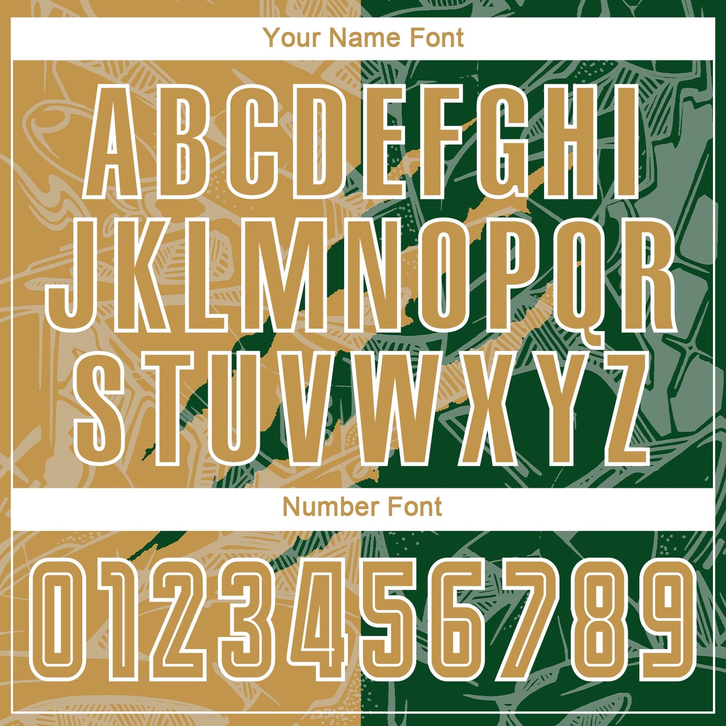 Custom Graffiti Pattern Old Gold-Green Scratch Sublimation Soccer Uniform Jersey view 6