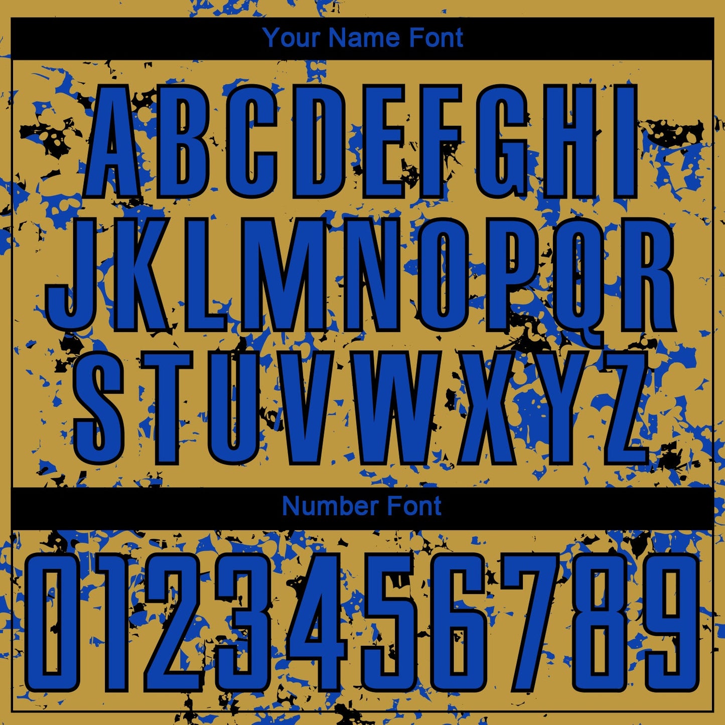 Custom Old Gold Thunder Blue-Black Abstract Fragment Art Sublimation Soccer Uniform Jersey view 6