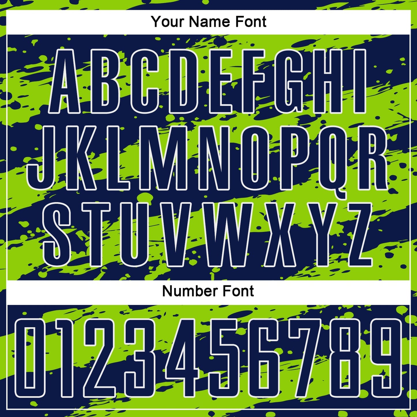 Custom Navy Neon Green-White Splash Sublimation Soccer Uniform Jersey view 6