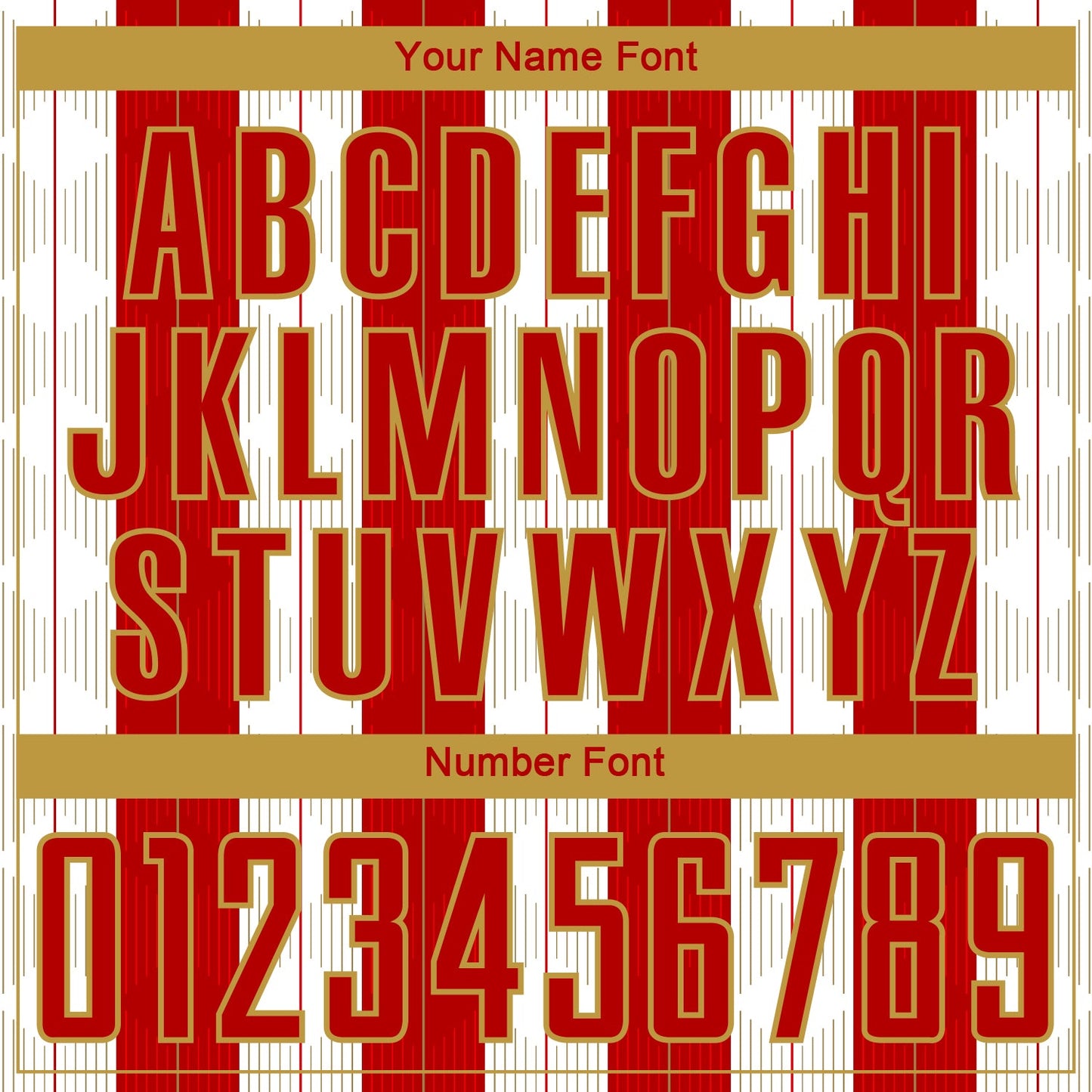 Custom Red Old Gold-White Line Sublimation Soccer Uniform Jersey view 6