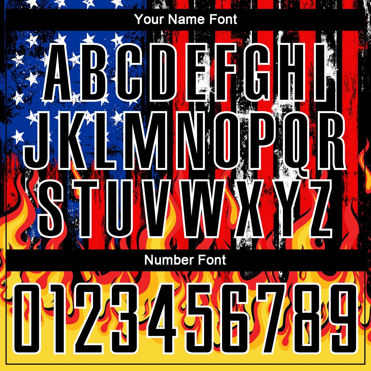 Custom Black Red Royal-Gold American Flag Flame Sublimation Soccer Uniform Jersey view 6