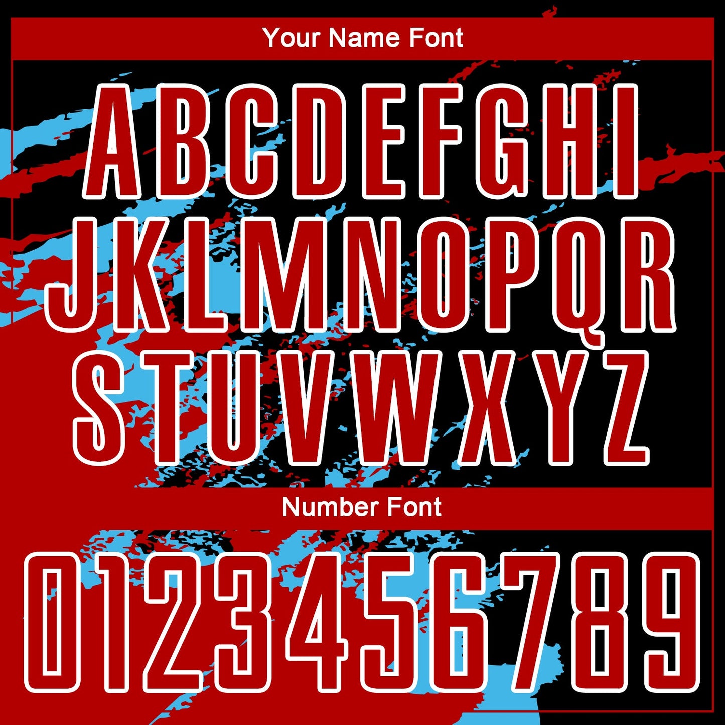 Custom Black Red-Sky Blue Abstract Fragment Art Splash Sublimation Soccer Uniform Jersey view 6