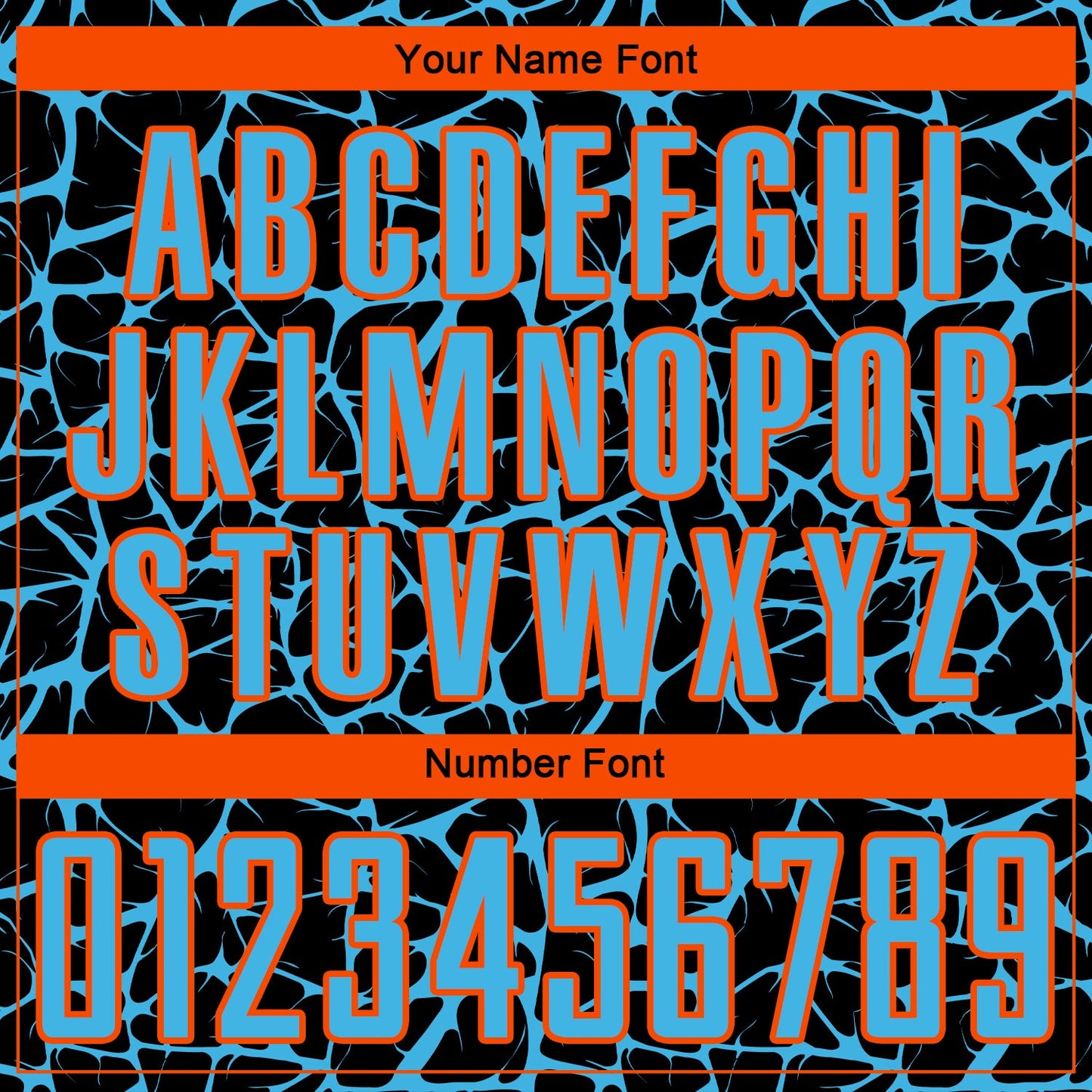 Custom Black Sky Blue-Orange Abstract Network Splash Sublimation Soccer Uniform Jersey view 6