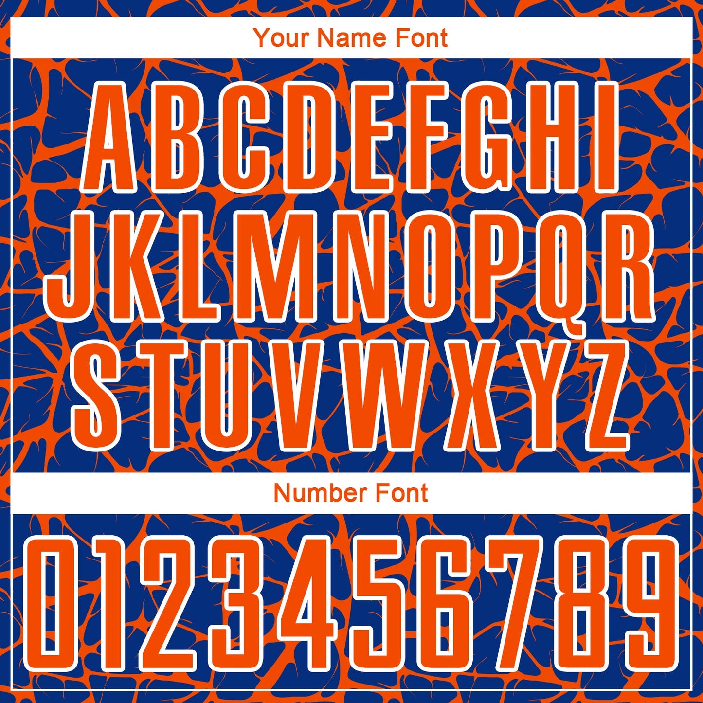 Custom Royal Orange-White Abstract Network Splash Sublimation Soccer Uniform Jersey view 6