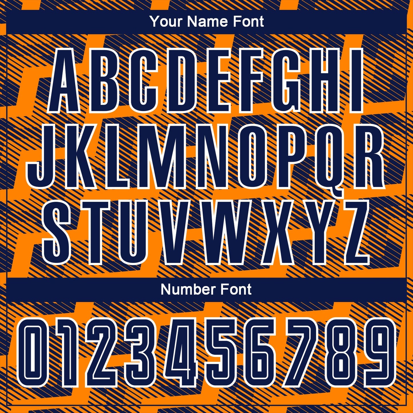 Custom Navy Bay Orange-White Line Sublimation Soccer Uniform Jersey view 6