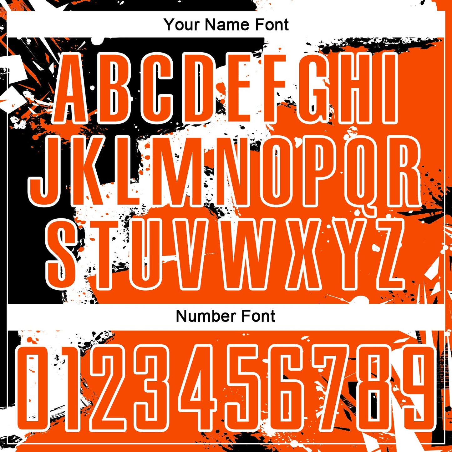 Custom Black Orange-White Spalsh Sublimation Soccer Uniform Jersey view 6