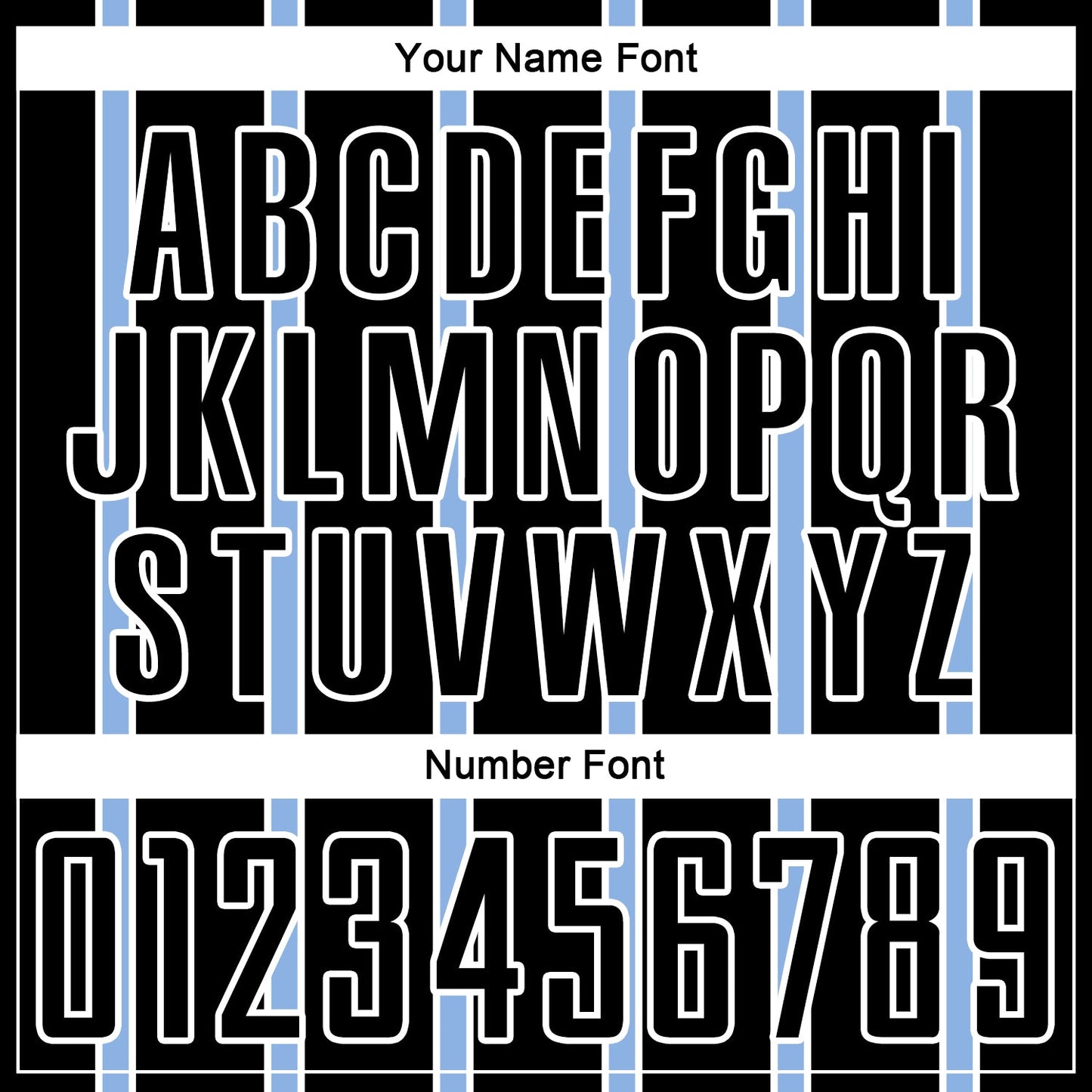Custom Black Light Blue-White Stripe Line Sublimation Soccer Uniform Jersey view 6