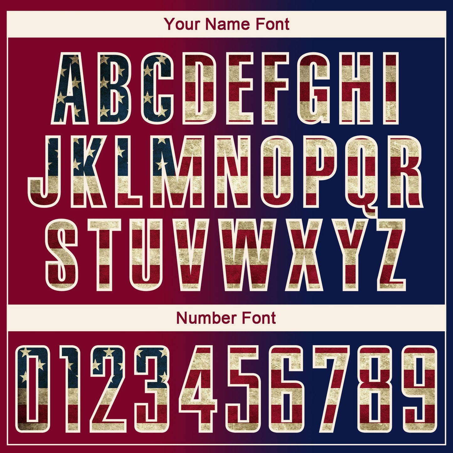 Custom Navy Vintage USA Flag Maroon-Cream Sublimation Gradient Fashion Soccer Uniform Jersey view 6
