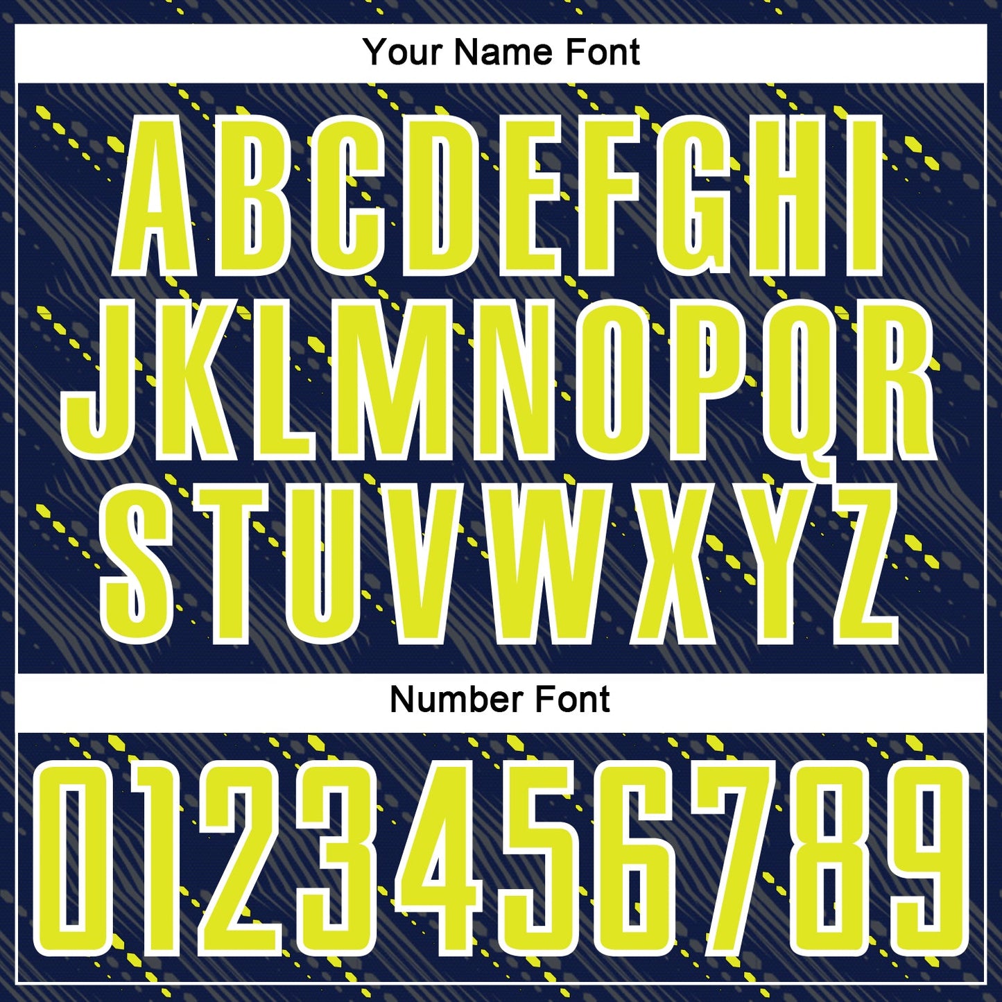 Custom Navy Neon Yellow-White Slant Lines Sports Sublimation Soccer Uniform Jersey view 6