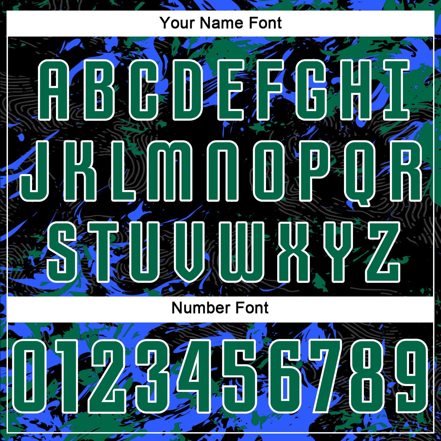 Custom Black Kelly Green Royal-White Fluid Art Splash Sublimation Soccer Uniform Jersey view 6