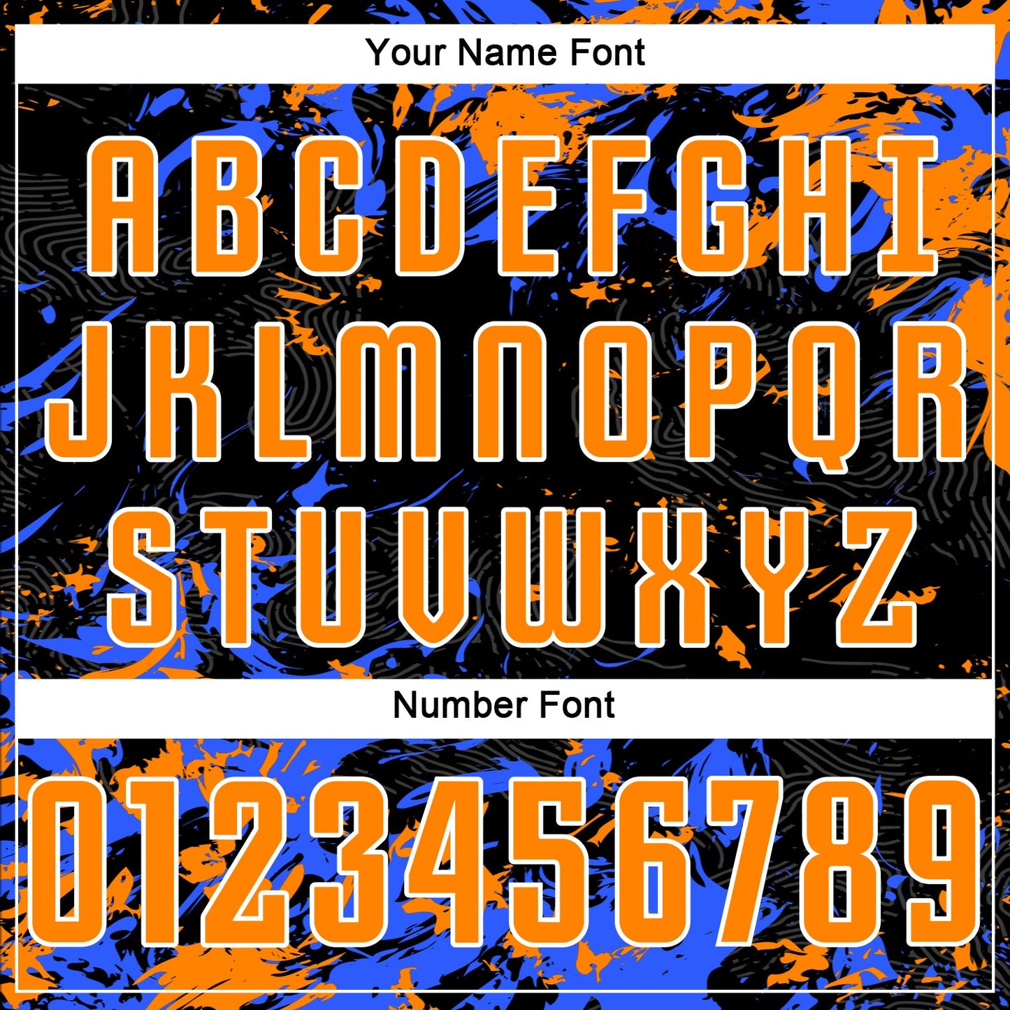 Custom Black Bay Orange Royal-White Fluid Art Splash Sublimation Soccer Uniform Jersey view 6