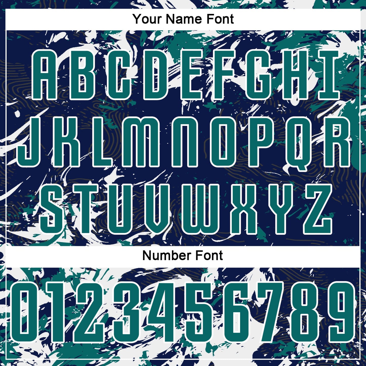 Custom Navy Teal-White Fluid Art Splash Sublimation Soccer Uniform Jersey view 6