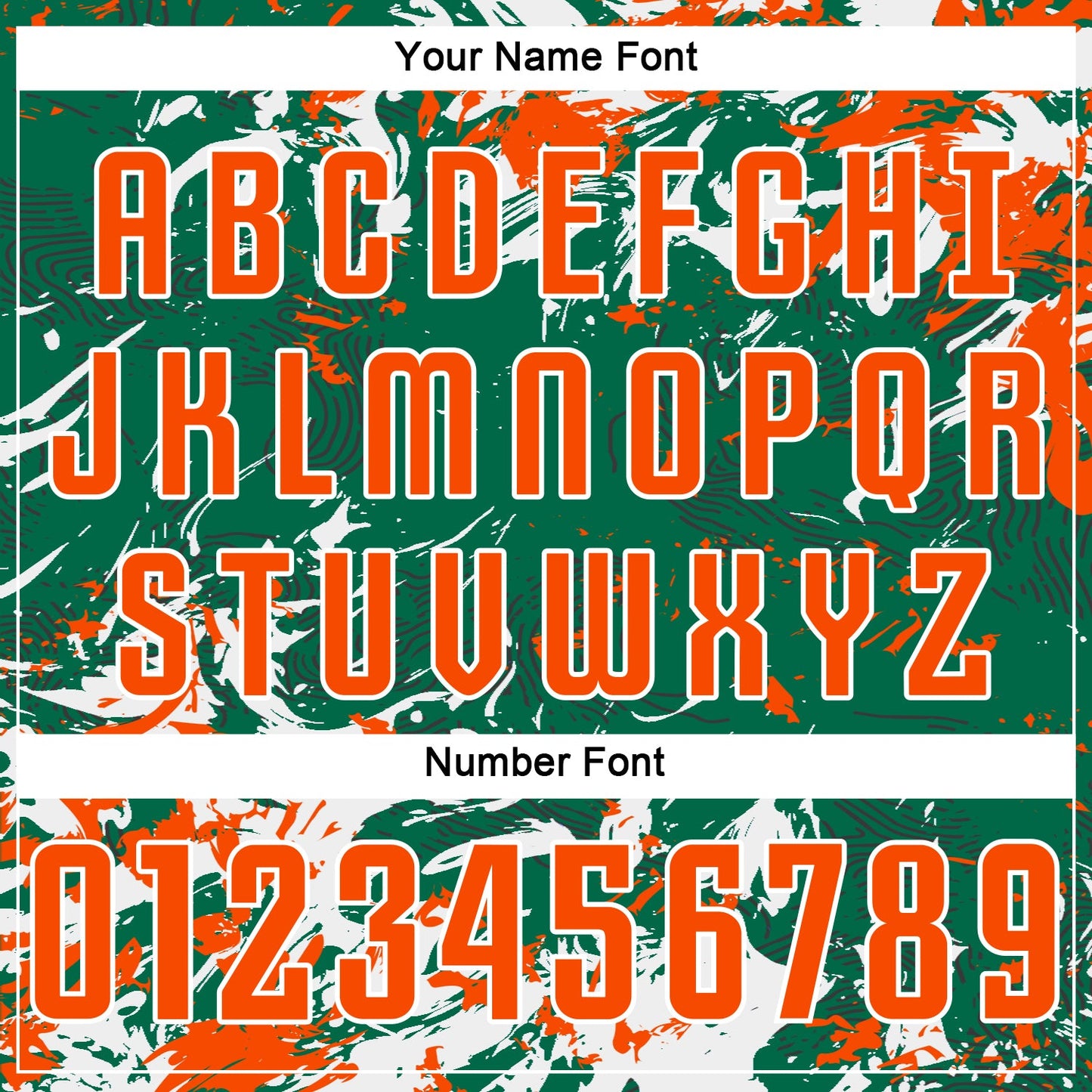 Custom Kelly Green Orange-White Fluid Art Splash Sublimation Soccer Uniform Jersey view 6