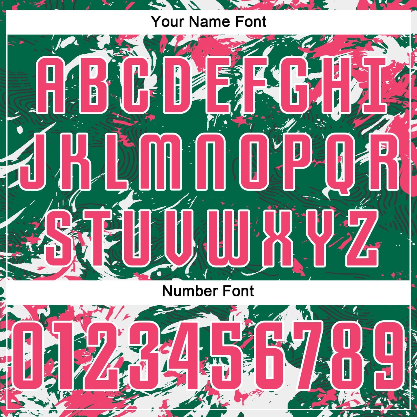 Custom Kelly Green Neon Pink-White Fluid Art Splash Sublimation Soccer Uniform Jersey view 6