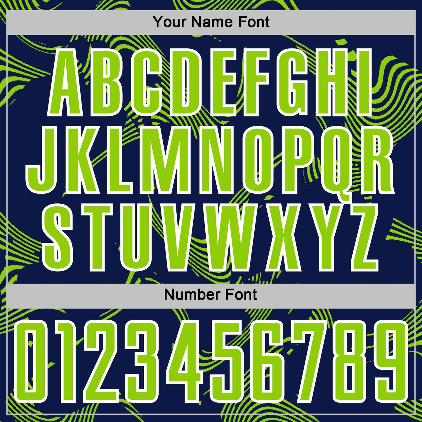 Custom Navy Neon Green-White Curve Lines Sports Sublimation Soccer Uniform Jersey view 6
