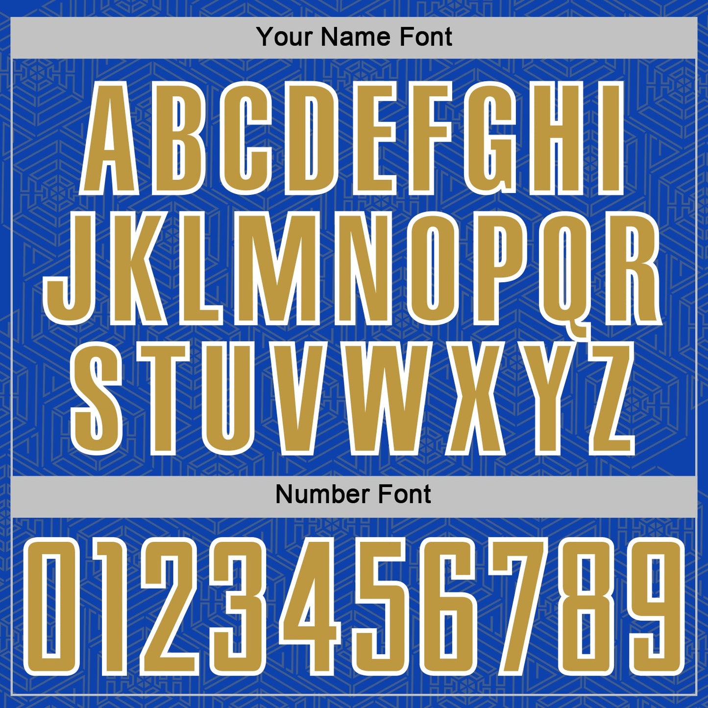 Custom Thunder Blue Old Gold-White Geometric Shape Sports Sublimation Soccer Uniform Jersey view 6