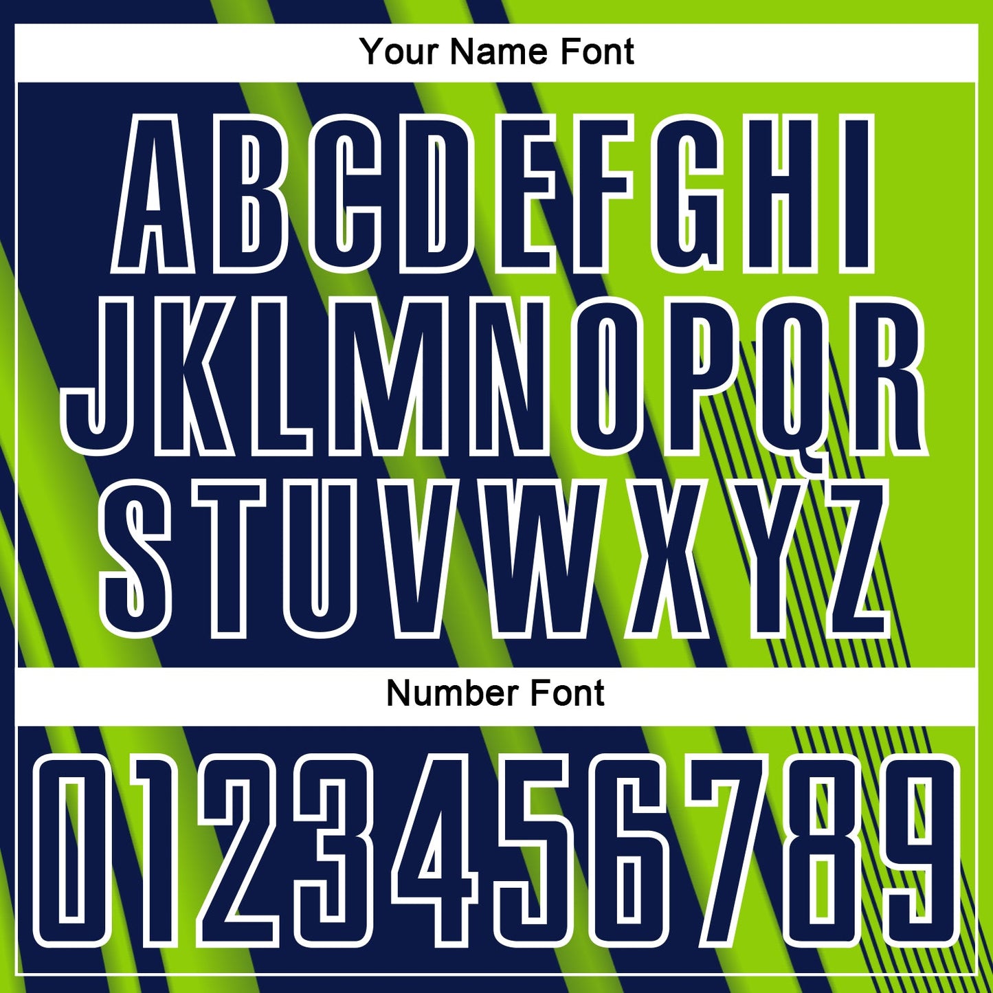 Custom Neon Green Navy-White Lines Sports Sublimation Soccer Uniform Jersey view 6