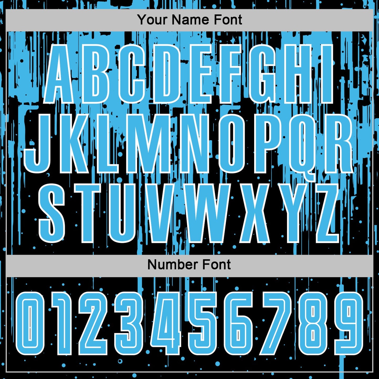 Custom Black Sky Blue-White Dripping Splatte Pattern Sports Sublimation Soccer Uniform Jersey view 6