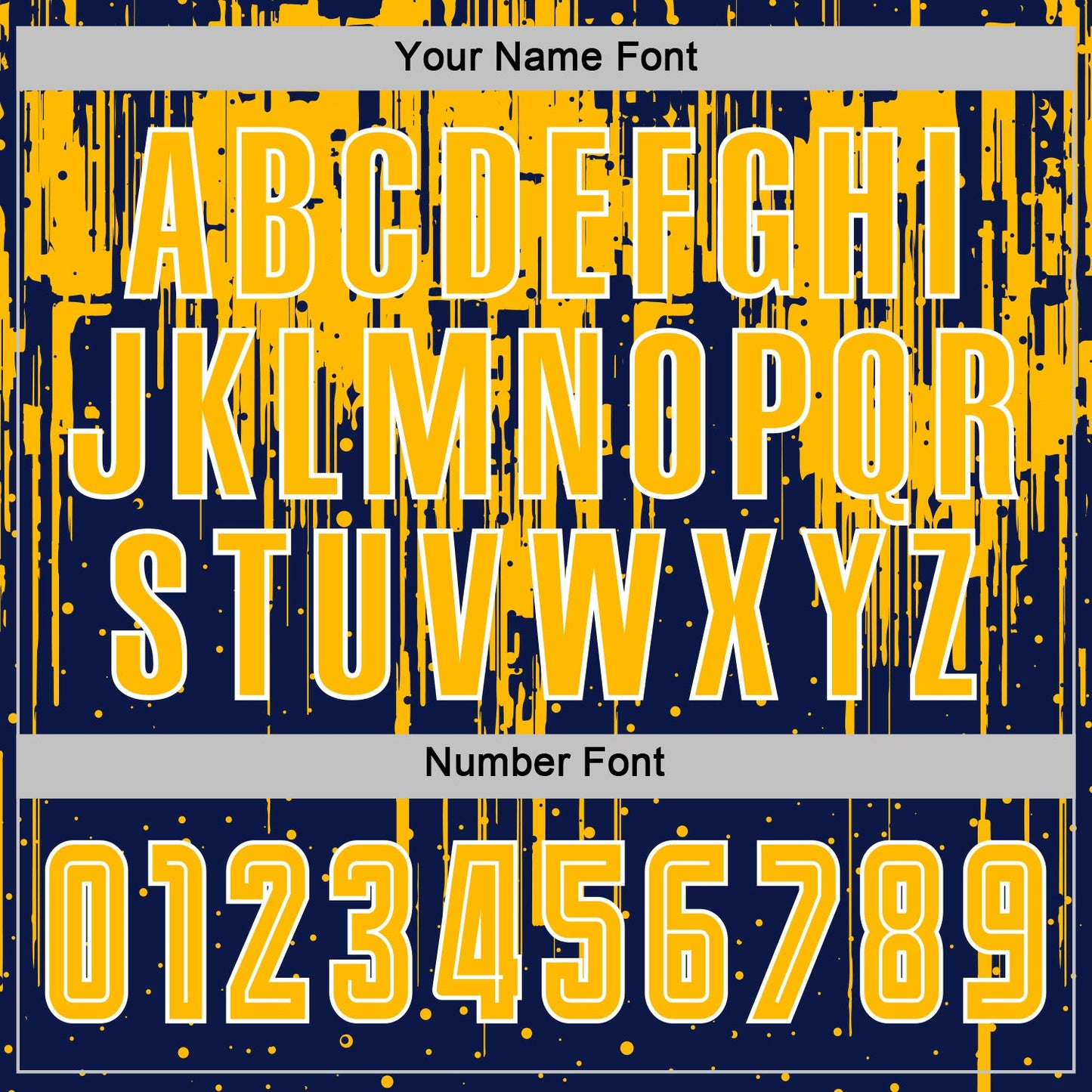 Custom Navy Gold-White Dripping Splatte Pattern Sports Sublimation Soccer Uniform Jersey view 6