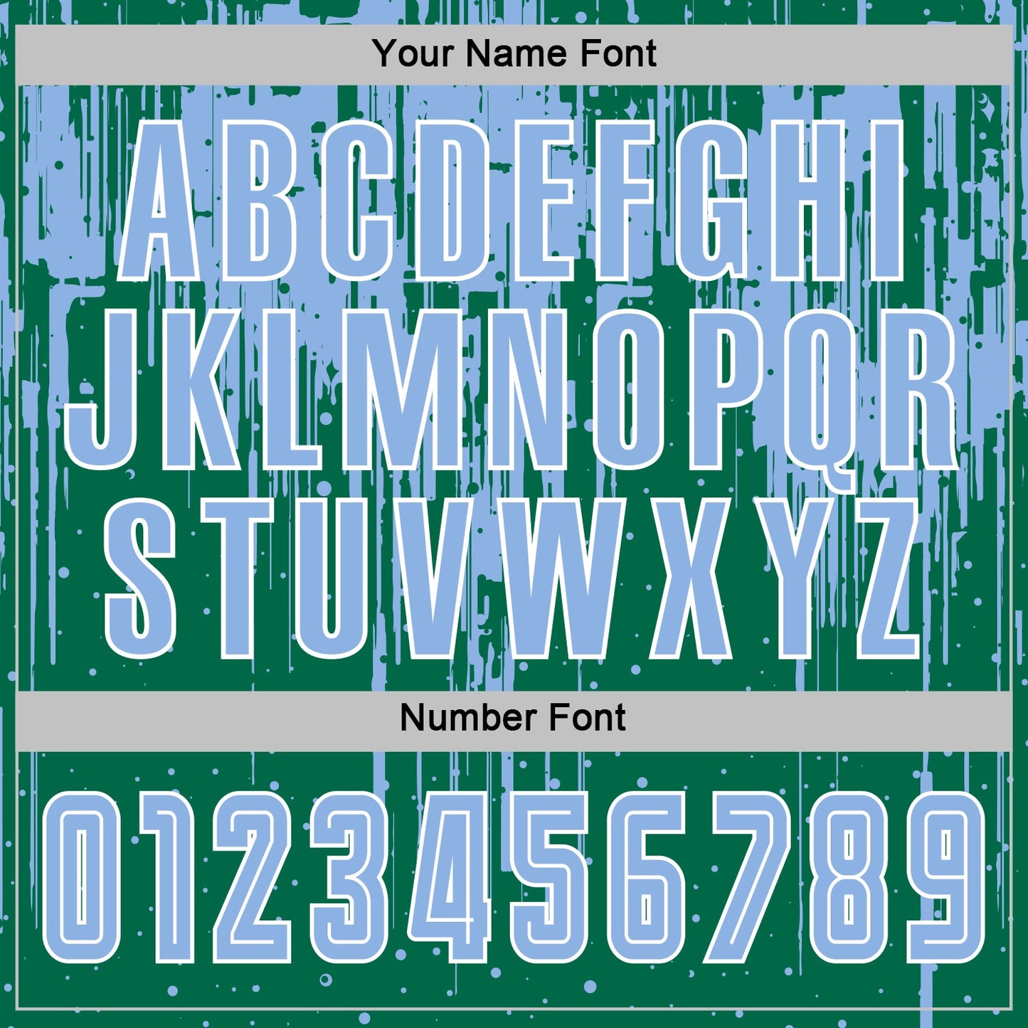 Custom Kelly Green Light Blue-White Dripping Splatte Pattern Sports Sublimation Soccer Uniform Jersey view 6