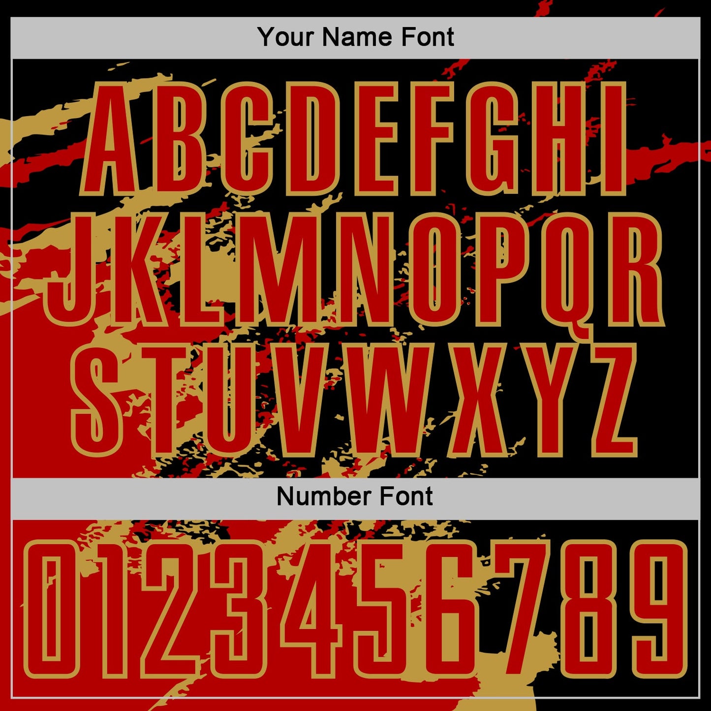 Custom Black Red-Old Gold Abstract Fragment Art Splash Sports Sublimation Soccer Uniform Jersey view 6