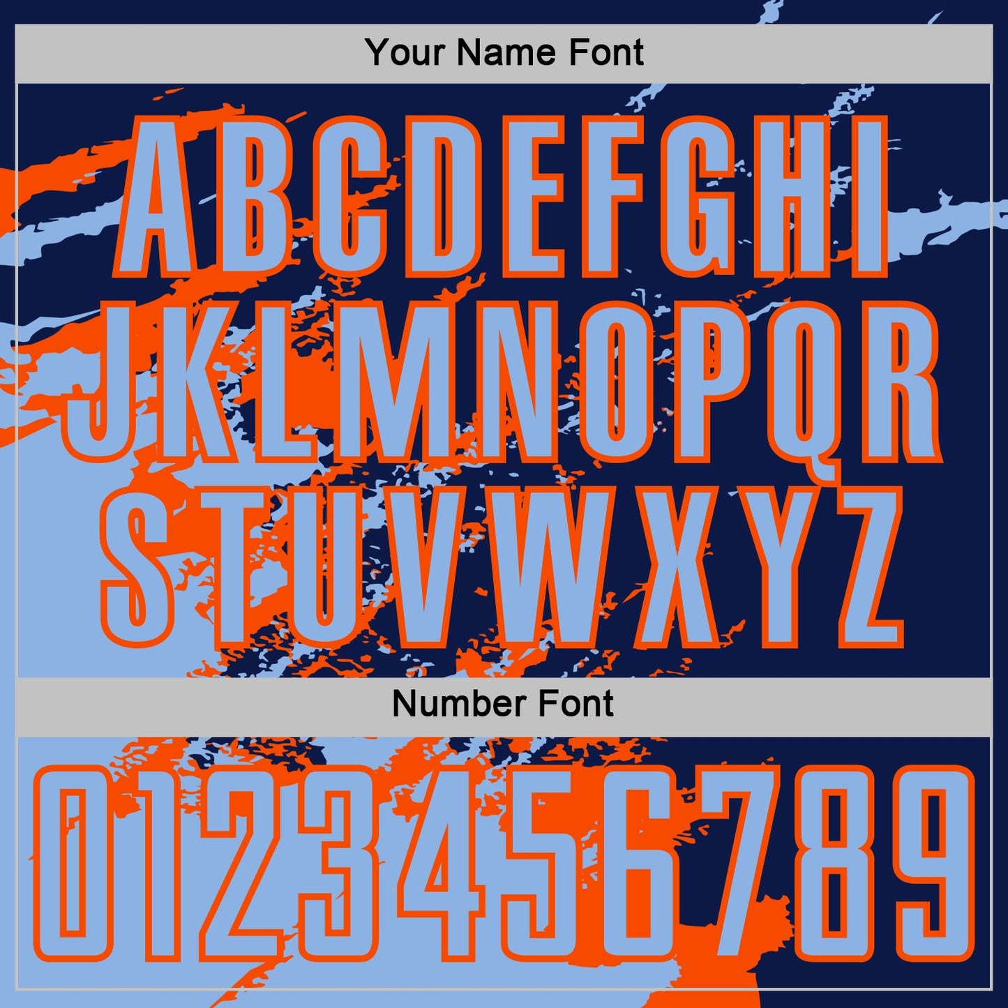 Custom Navy Light Blue-Orange Abstract Fragment Art Splash Sports Sublimation Soccer Uniform Jersey view 6