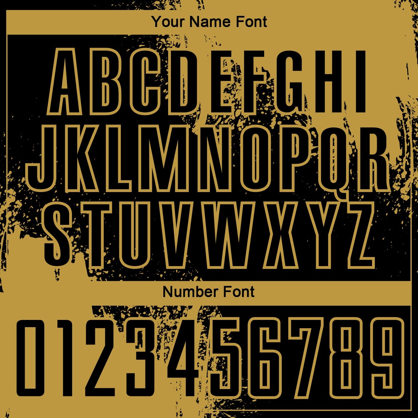 Custom Black Old Gold Abstract Brush Stroke Sports Sublimation Soccer Uniform Jersey view 6