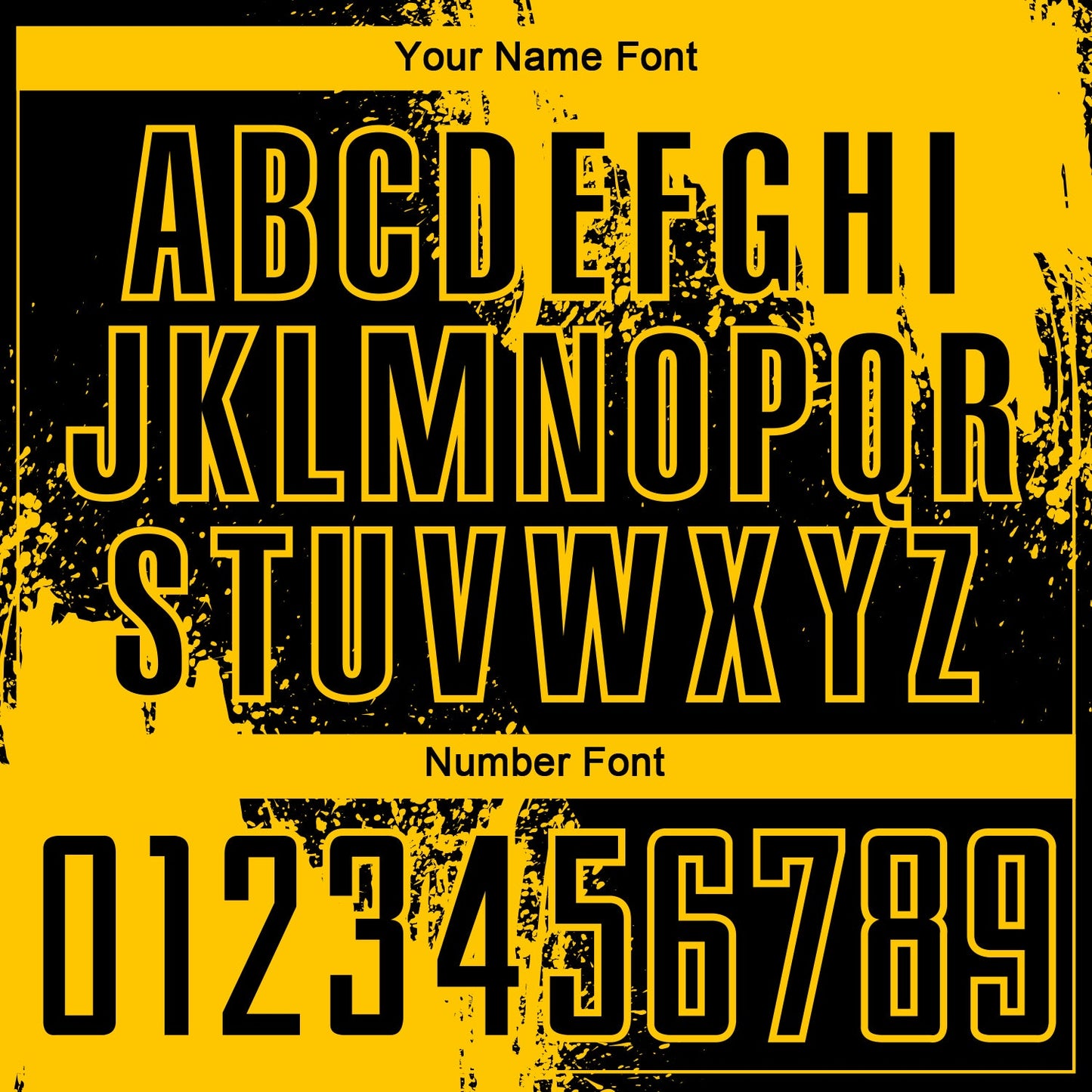 Custom Black Yellow Abstract Brush Stroke Sports Sublimation Soccer Uniform Jersey view 6