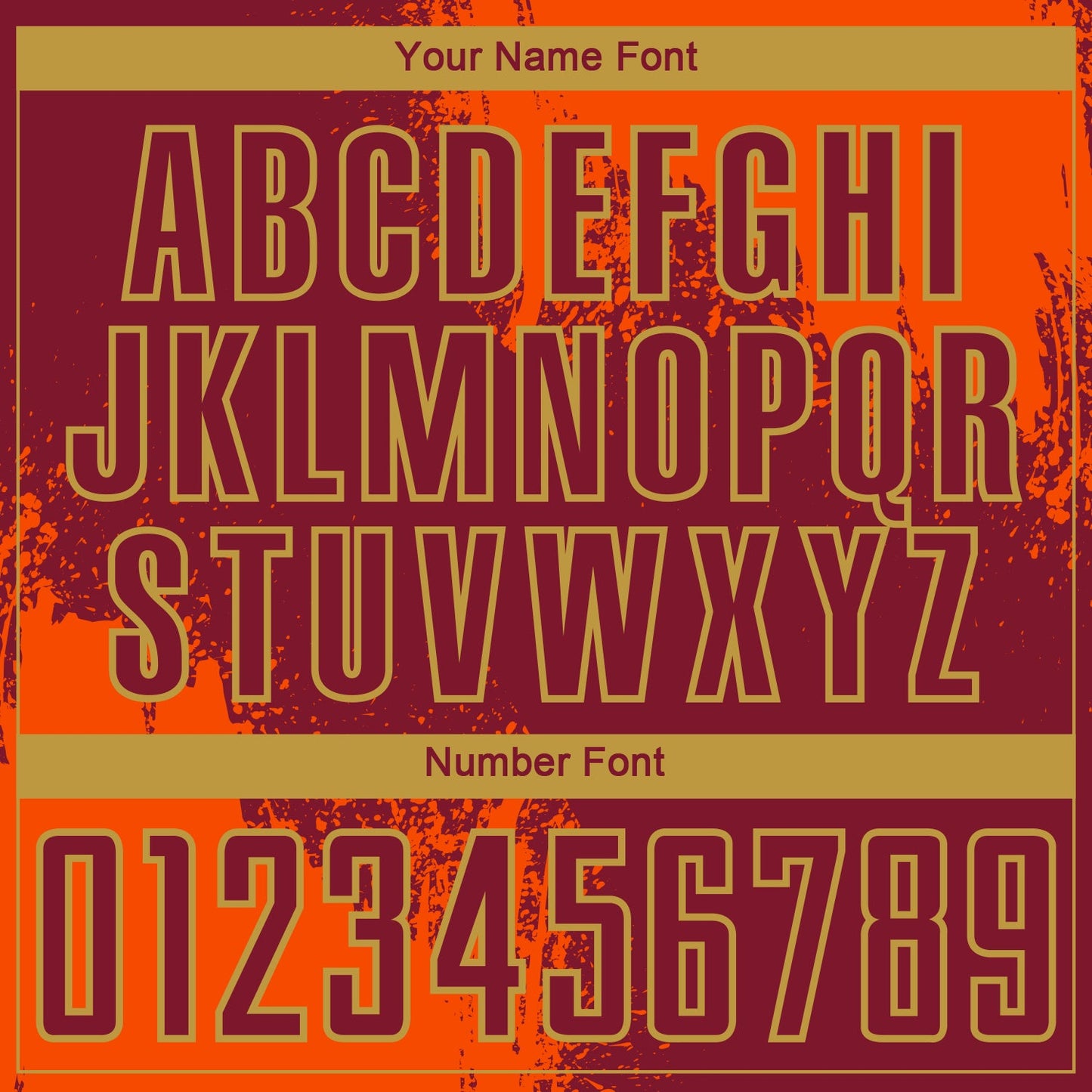 Custom Crimson Orange-Old Gold Abstract Brush Stroke Sports Sublimation Soccer Uniform Jersey view 6