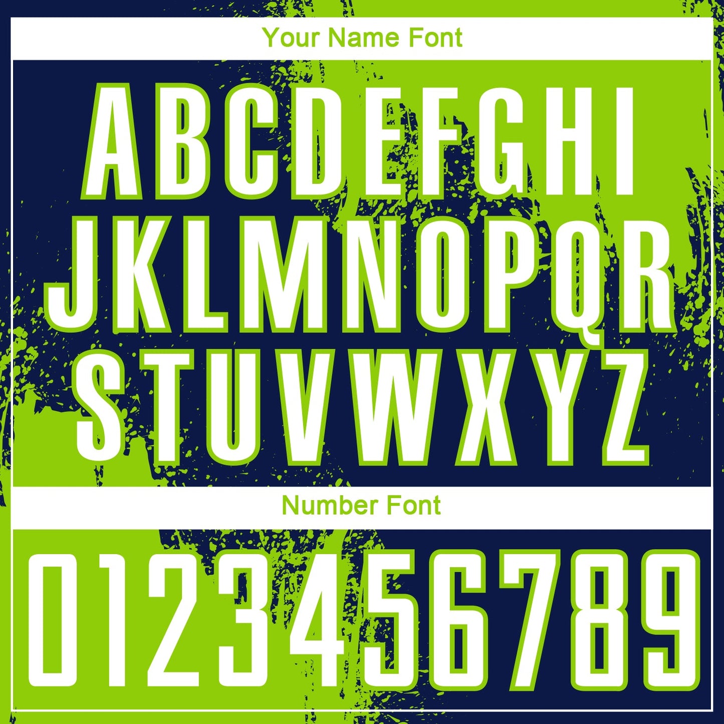 Custom Navy White-Neon Green Abstract Brush Stroke Sports Sublimation Soccer Uniform Jersey view 6