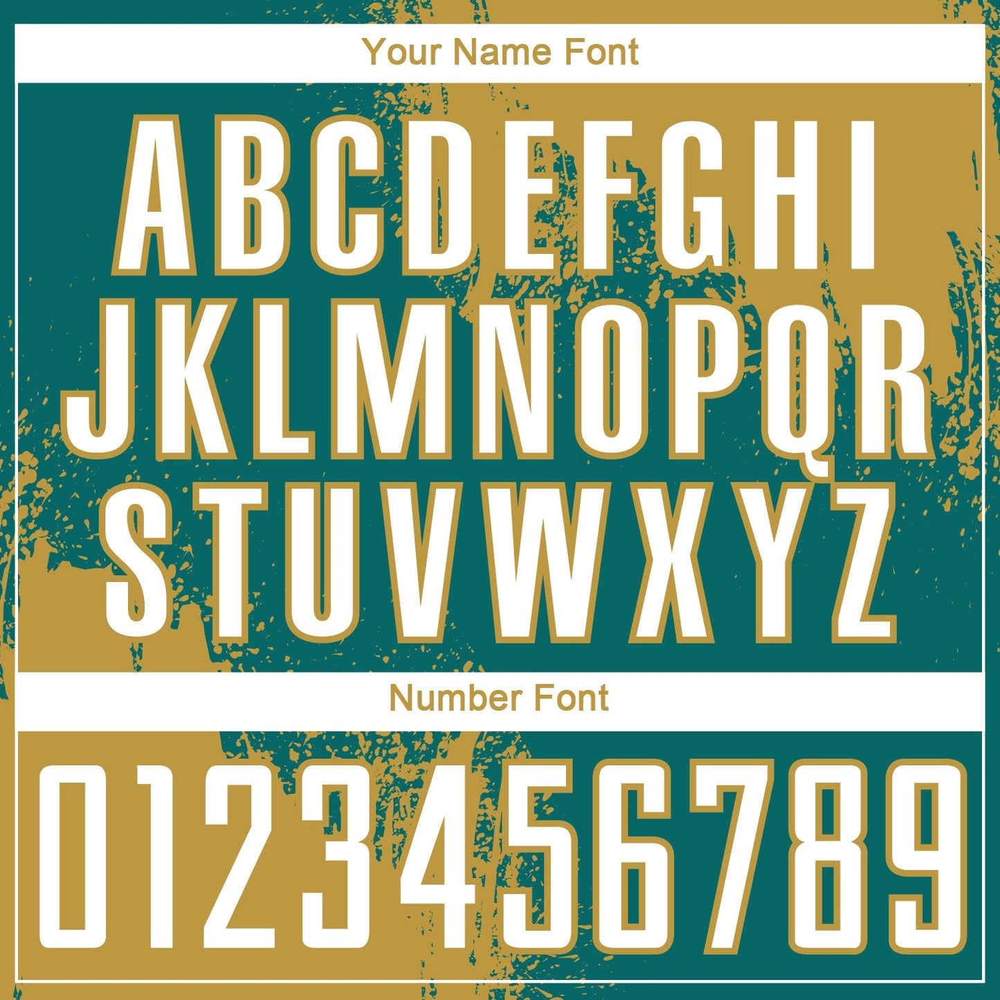 Custom Teal White-Old Gold Abstract Brush Stroke Sports Sublimation Soccer Uniform Jersey view 6