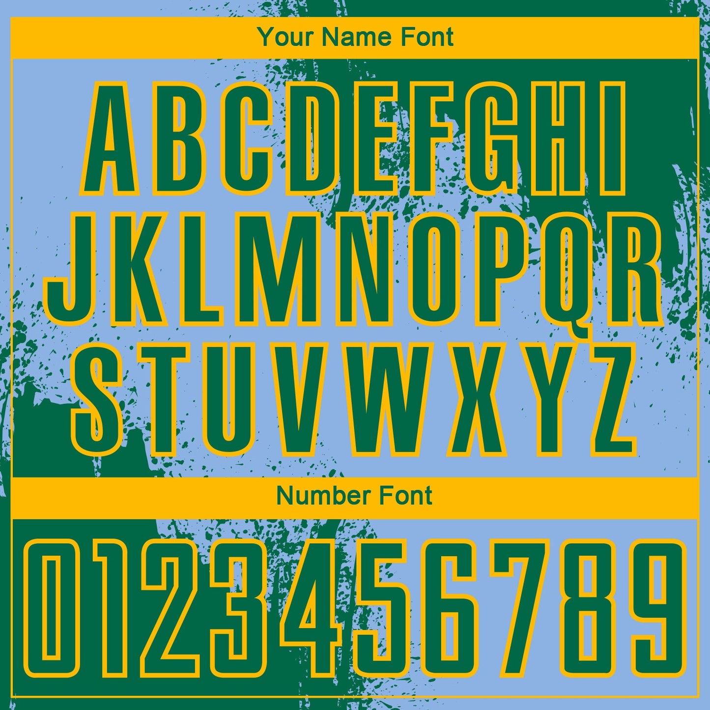 Custom Light Blue Kelly Green-Gold Abstract Brush Stroke Sports Sublimation Soccer Uniform Jersey view 6
