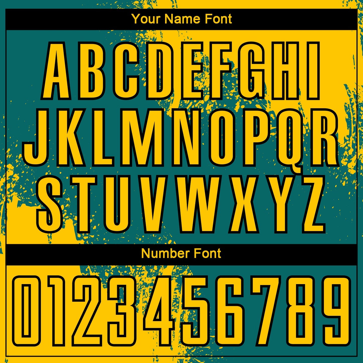 Custom Teal Yellow-Black Abstract Brush Stroke Sports Sublimation Soccer Uniform Jersey view 6