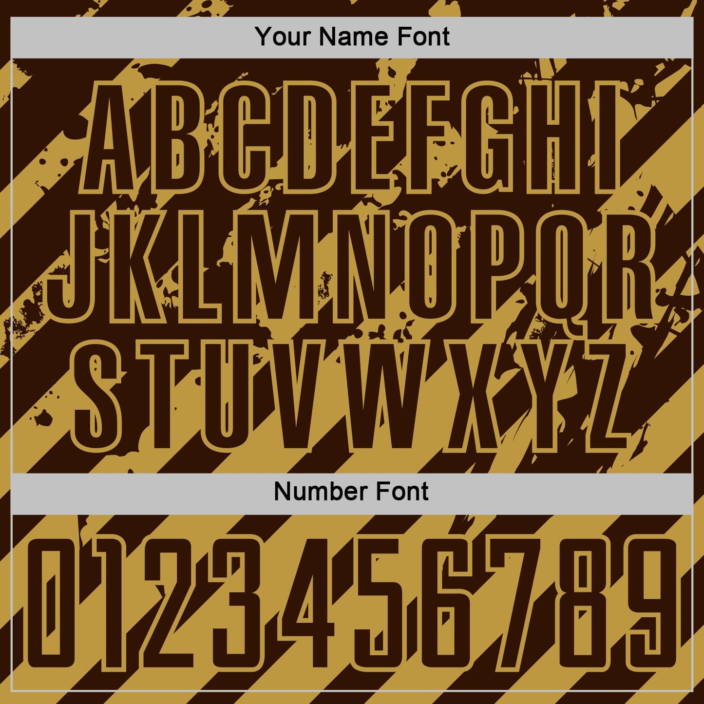Custom Brown Old Gold Distressed Diagonal Stripe Pattern Sports Sublimation Soccer Uniform Jersey view 6