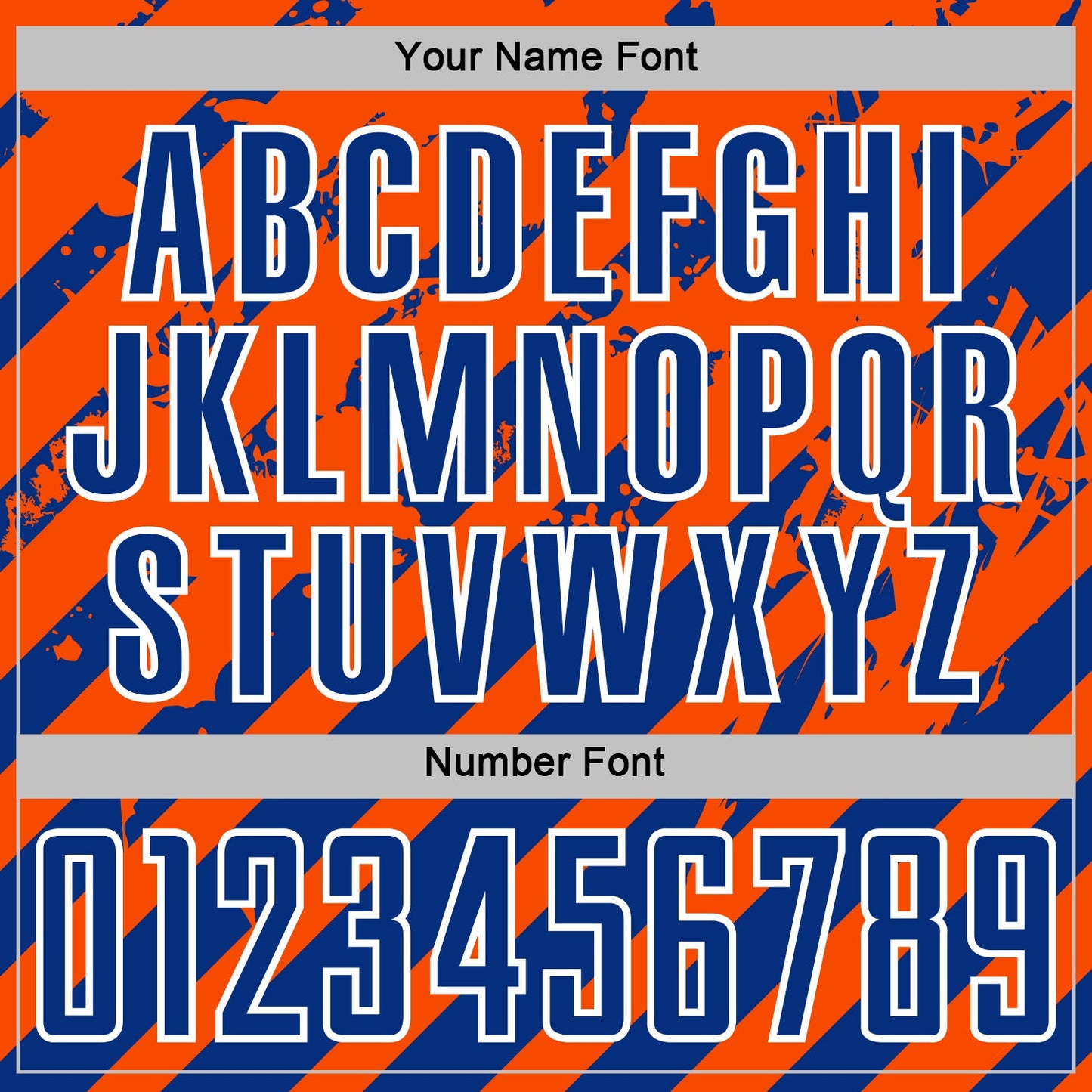 Custom Orange Royal-White Distressed Diagonal Stripe Pattern Sports Sublimation Soccer Uniform Jersey view 6