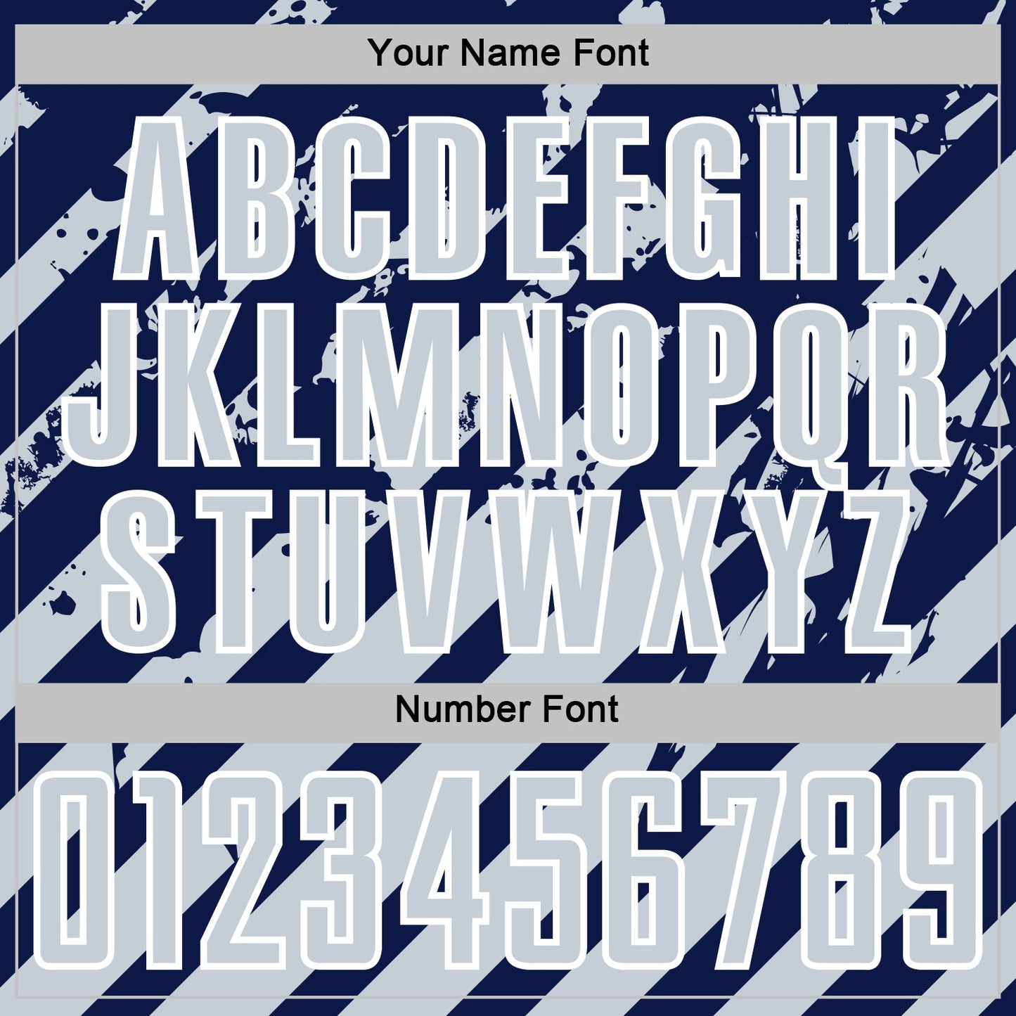 Custom Navy Silver-White Distressed Diagonal Stripe Pattern Sports Sublimation Soccer Uniform Jersey view 6