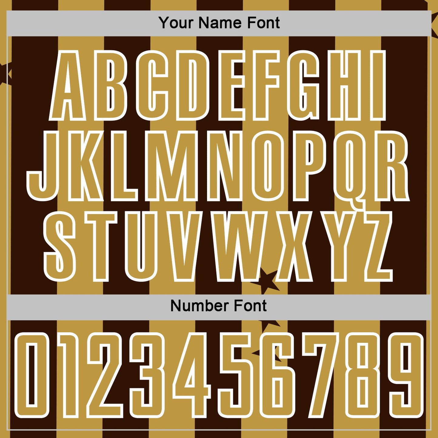 Custom Brown Old Gold-White Stars And Stripes Sports Sublimation Soccer Uniform Jersey view 6
