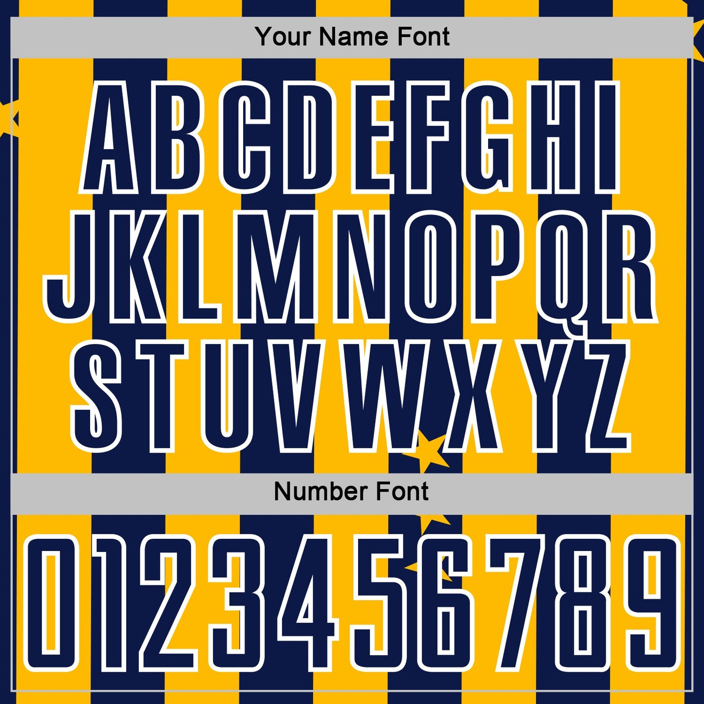 Custom Gold Navy-White Stars And Stripes Sports Sublimation Soccer Uniform Jersey view 6