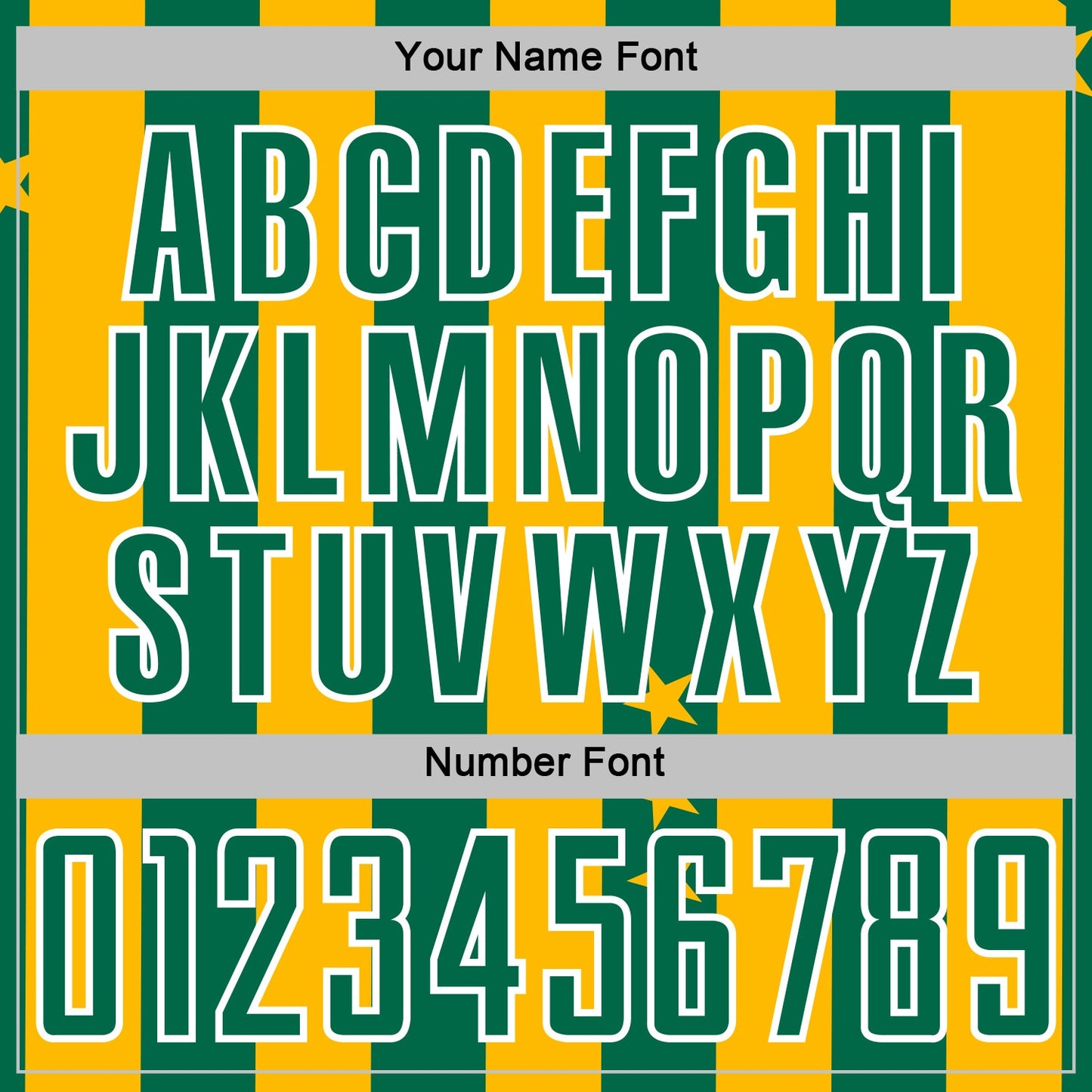 Custom Gold Kelly Green-White Stars And Stripes Sports Sublimation Soccer Uniform Jersey view 6