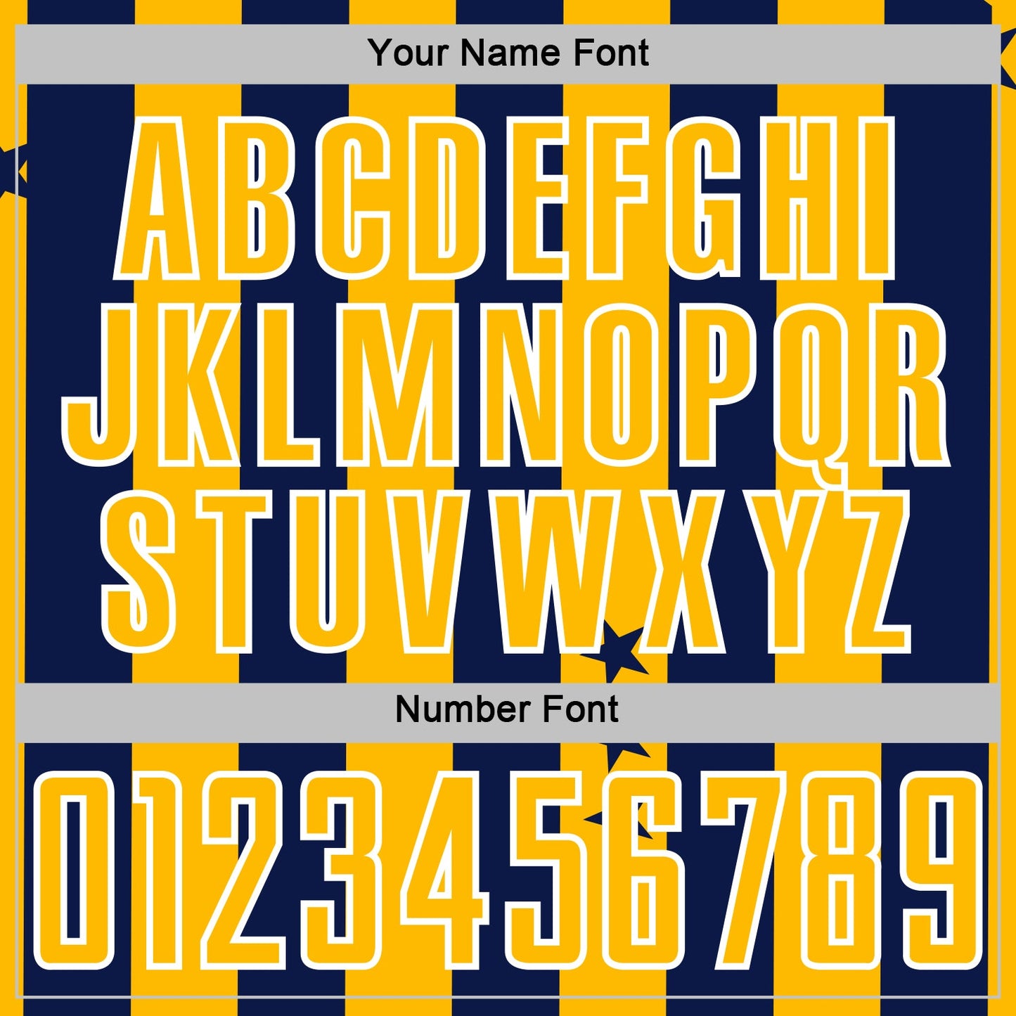 Custom Navy Gold-White Stars And Stripes Sports Sublimation Soccer Uniform Jersey view 6