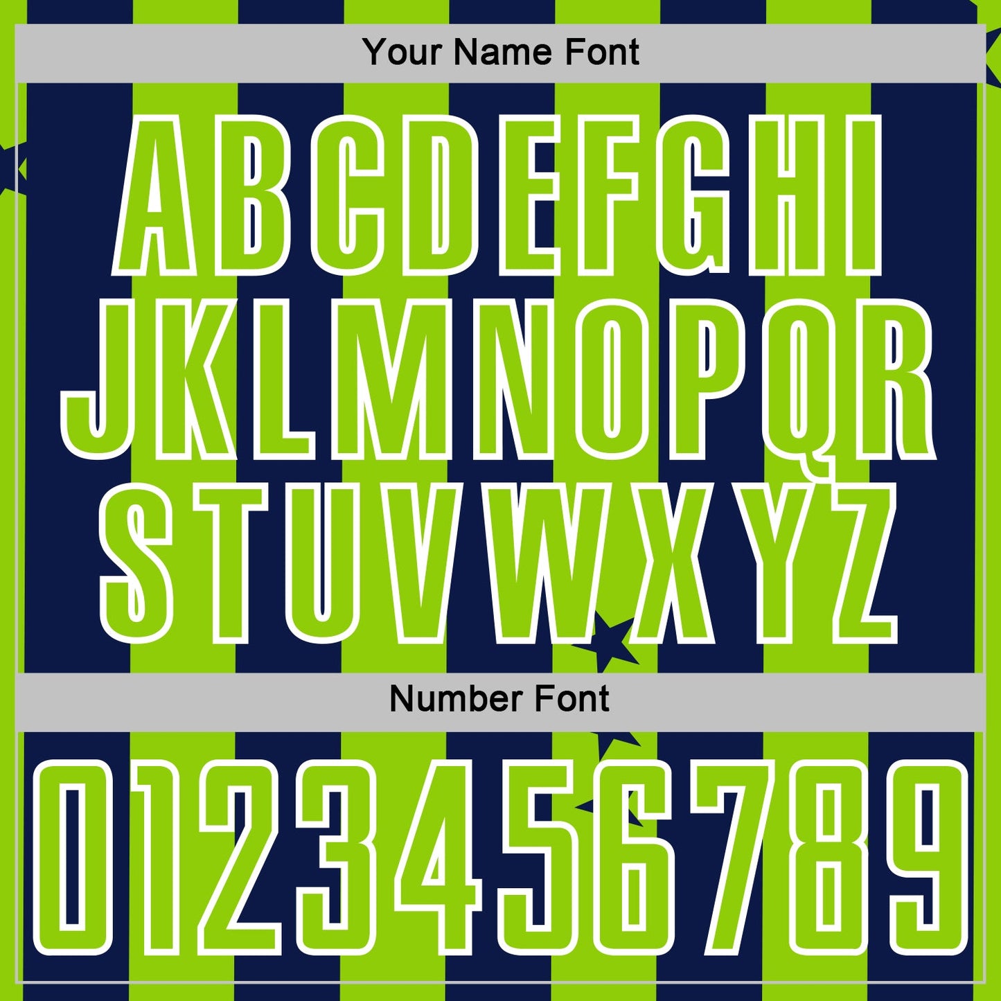 Custom Navy Neon Green-White Stars And Stripes Sports Sublimation Soccer Uniform Jersey view 6