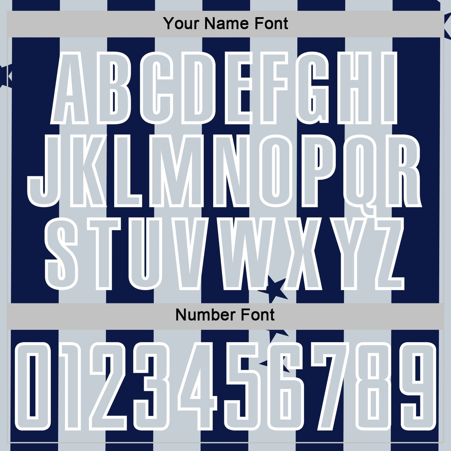 Custom Navy Silver-White Stars And Stripes Sports Sublimation Soccer Uniform Jersey view 6