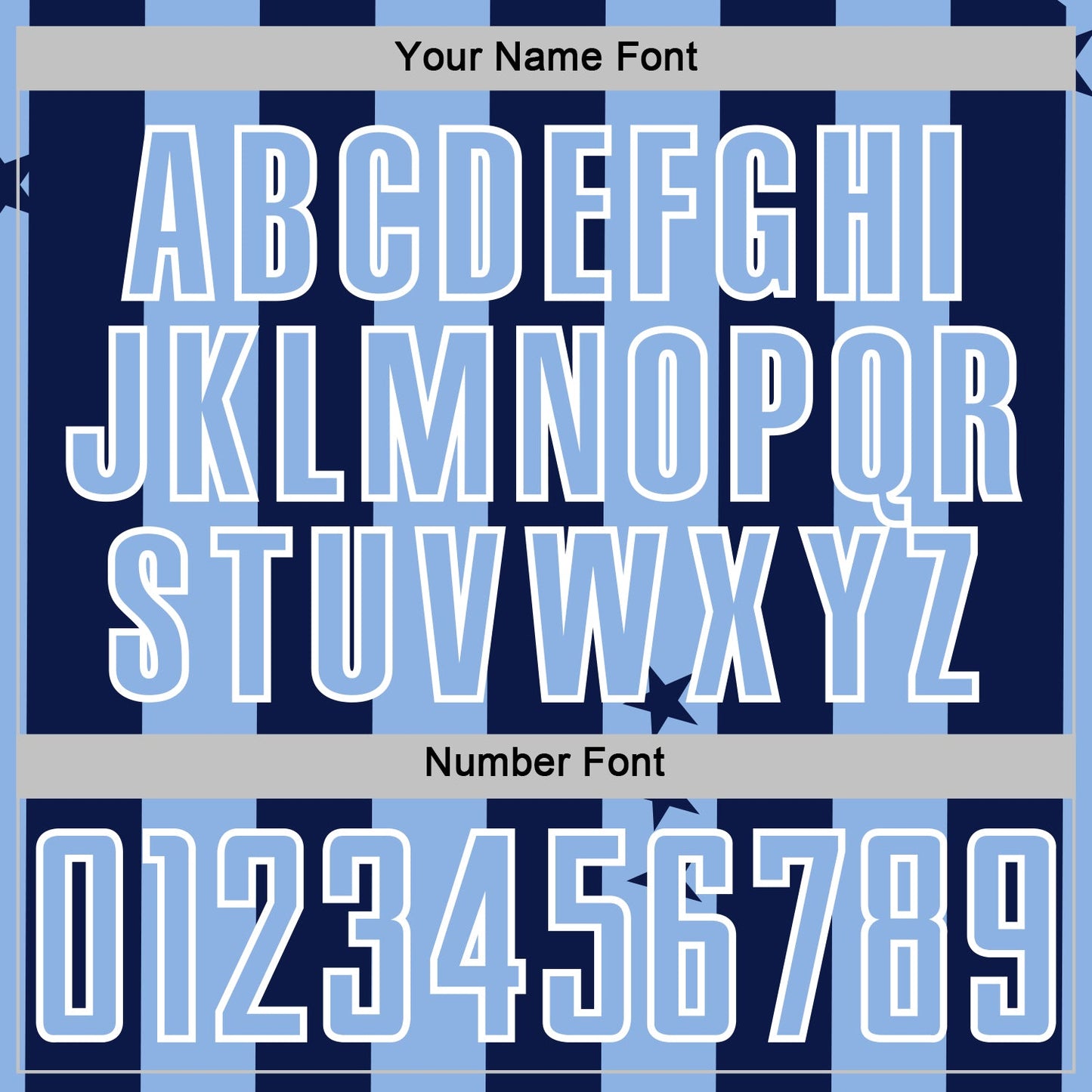 Custom Navy Light Blue-White Stars And Stripes Sports Sublimation Soccer Uniform Jersey view 6